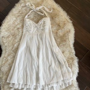Guess White Halter Babydoll Mini Dress